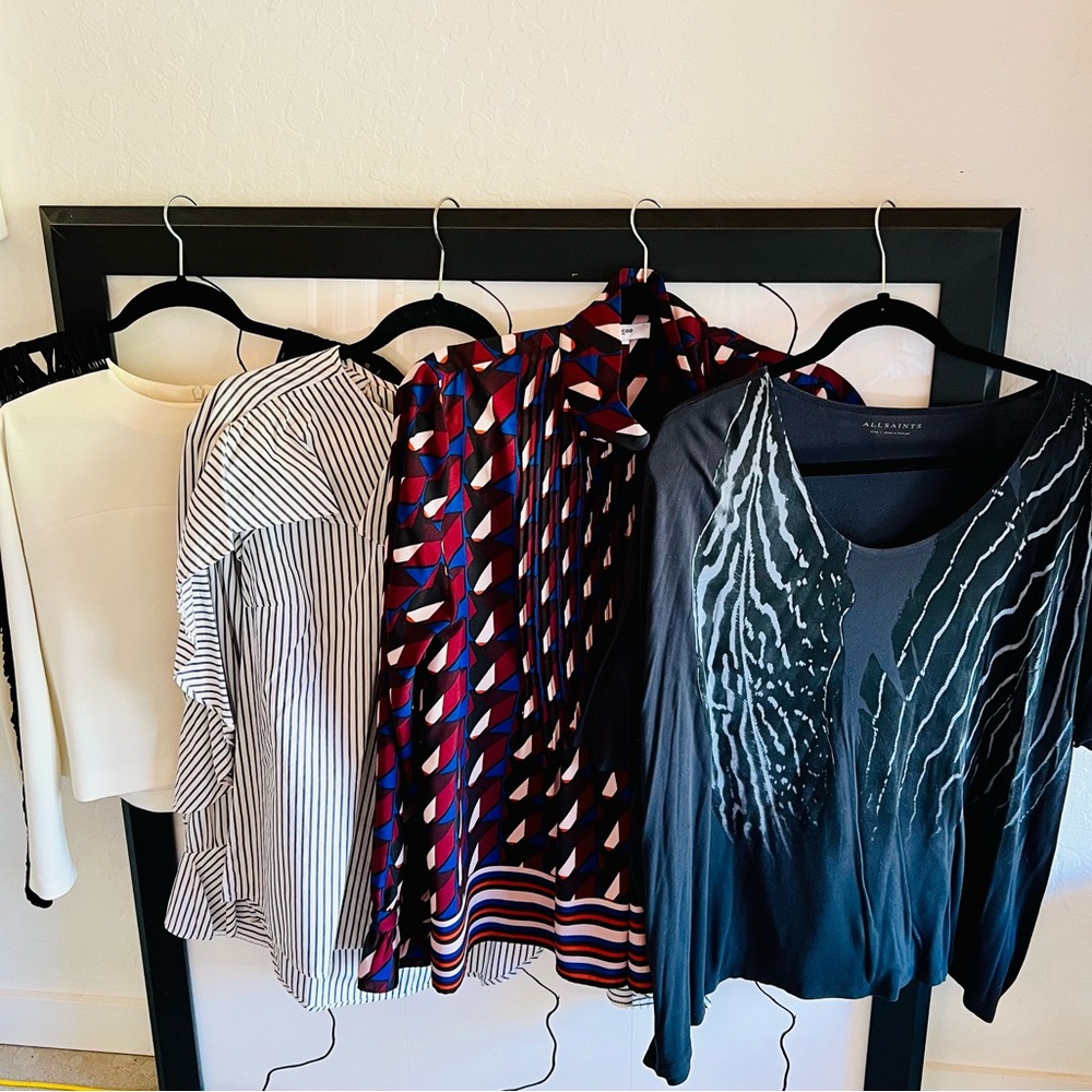 GROUP LOT 4 DESIGNER SHIRTS! Veronica Beard, Sandro, All Saints $800 VALUE!!!